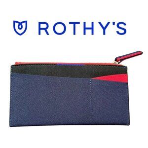Rothy’s Minimalist Wallet navy black and red used once or twice like new